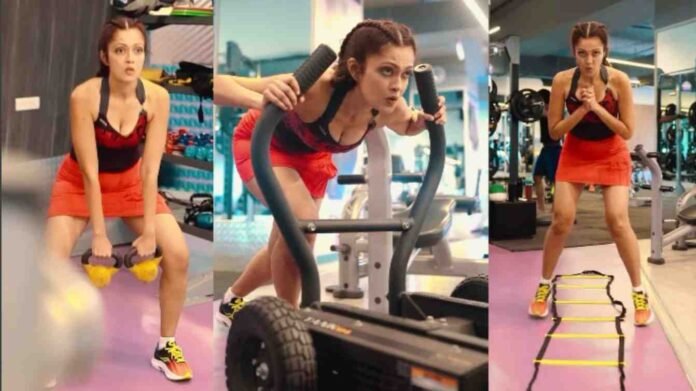 Screenshot2025-10-04221326 Sheena Chohan, workout video, mid-week motivation, intense workout, Bollywood fitness, celebrity fitness routine, high-intensity training, rope training, jump squats, karate champion, strength training,